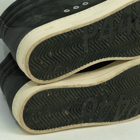 P448 Skate Hi Top Sneaker Black Leather Goth Minimal Streetwear Sneaker Shoe - Picture 7 of 16